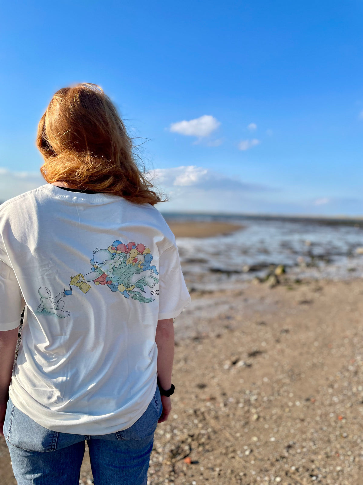 Back print of the Pilgrims Coffee organic cotton t-shirt