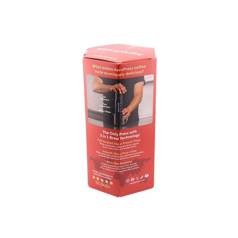 Original AeroPress box, back view