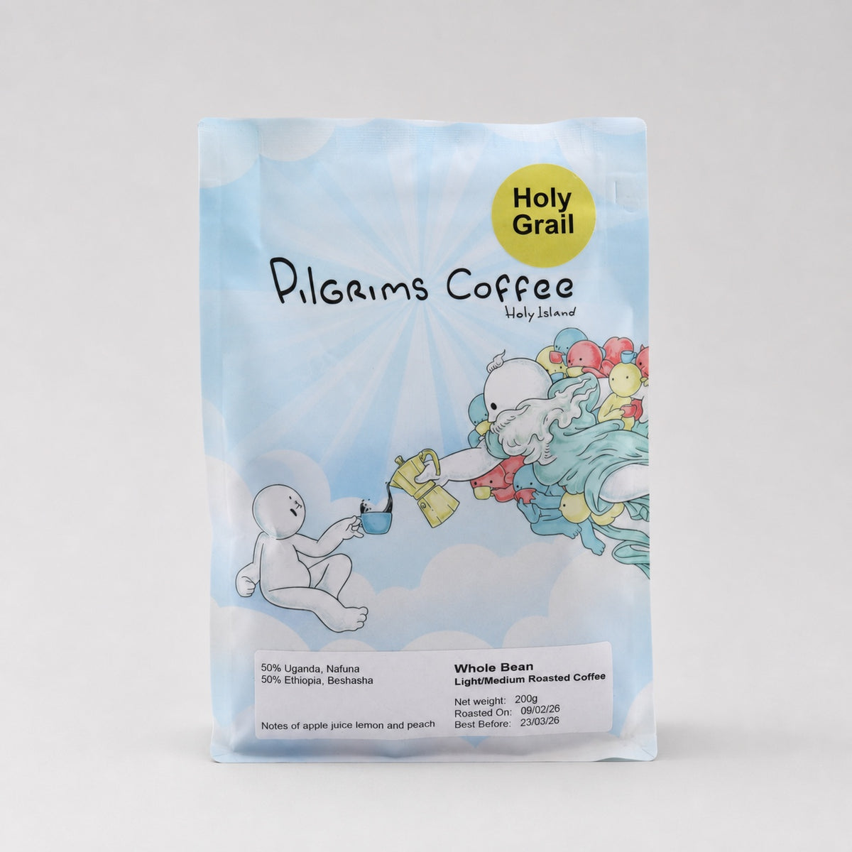 Holy Grail Blend coffee bag by Pilgrims Coffee, Holy Island